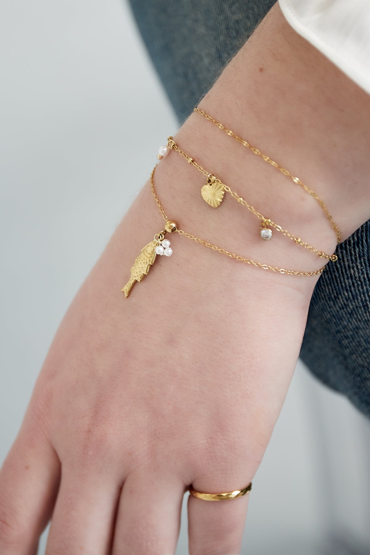 Armband vis - Goud