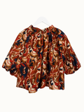Blouse met print en strik