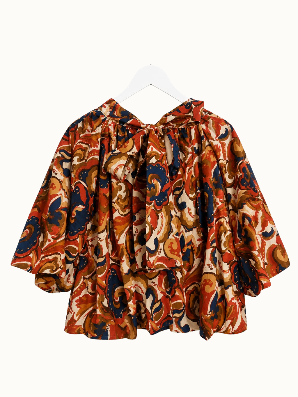 Blouse met print en strik