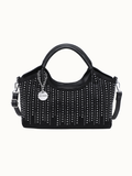 Handtas zilveren studs - Zwart