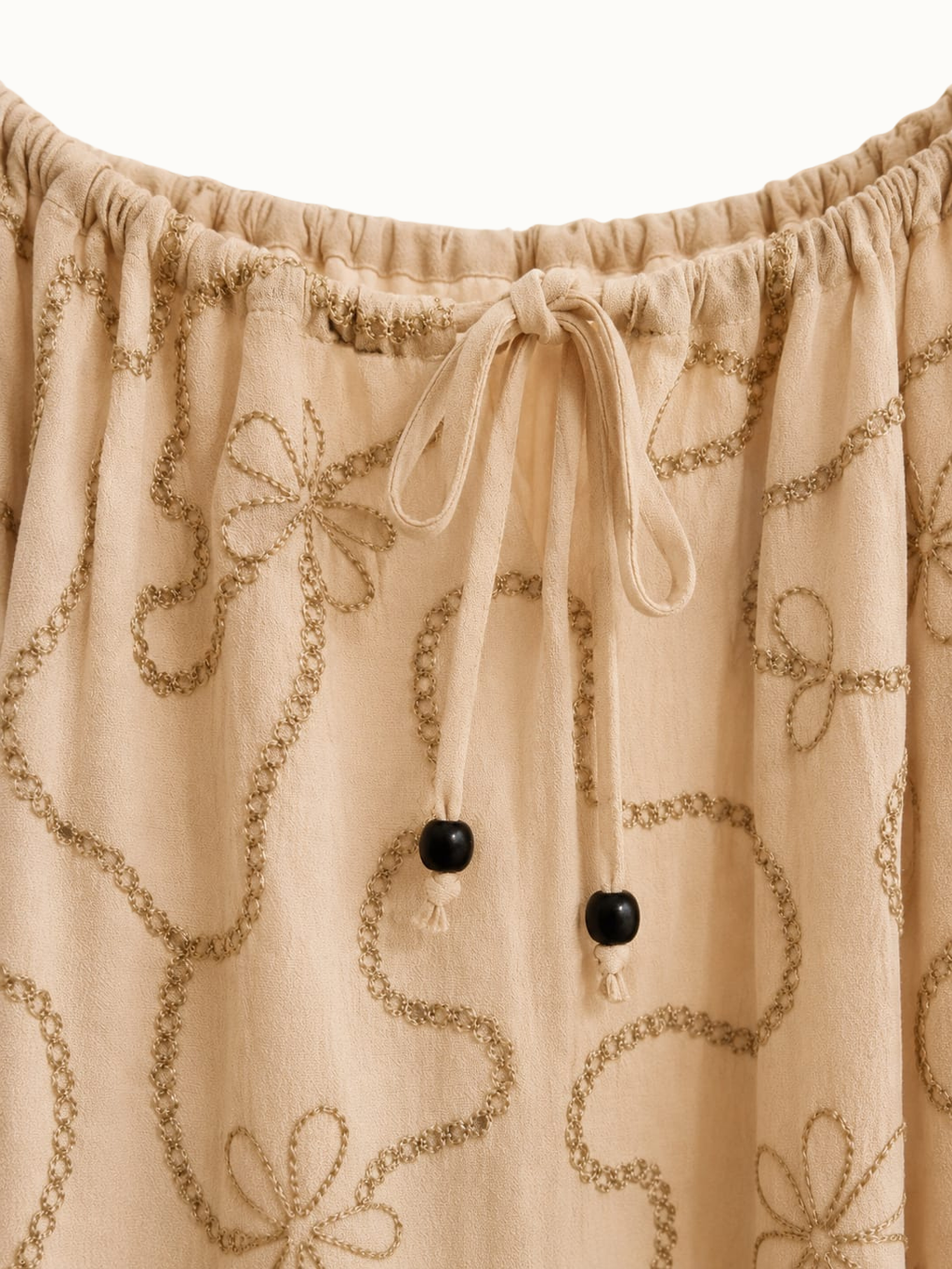 Blouse 3/4 mouwen - Goud/Beige