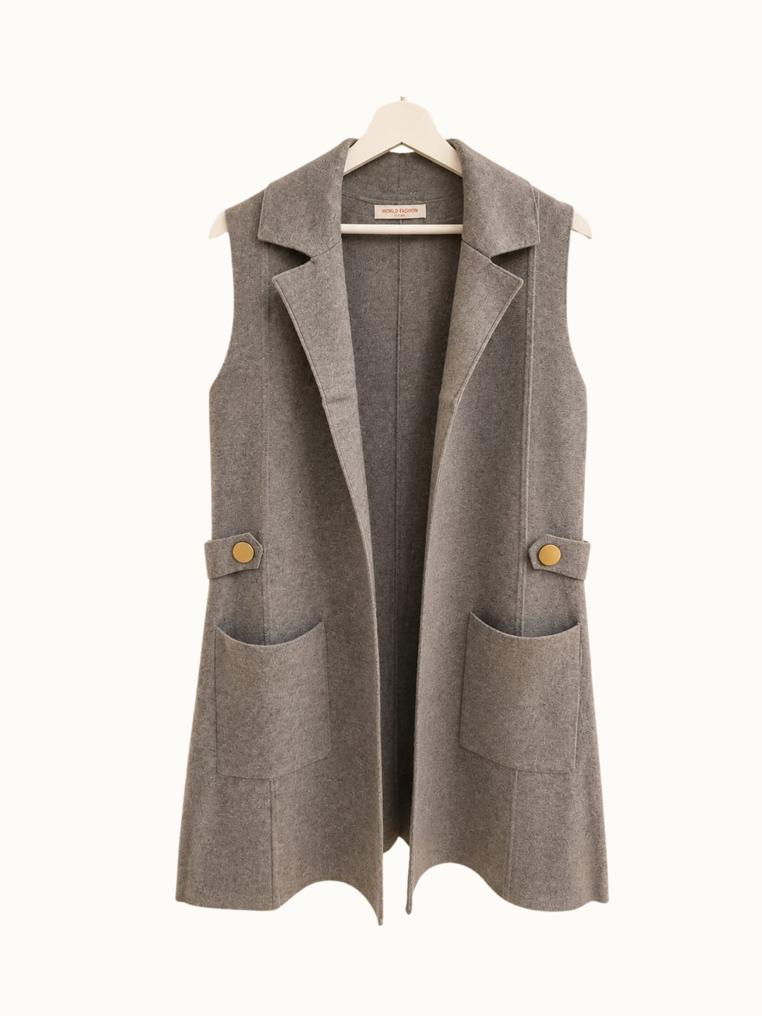 Mouwloos kasjmier vest - Grijs