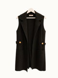 Mouwloos kasjmier vest - Zwart