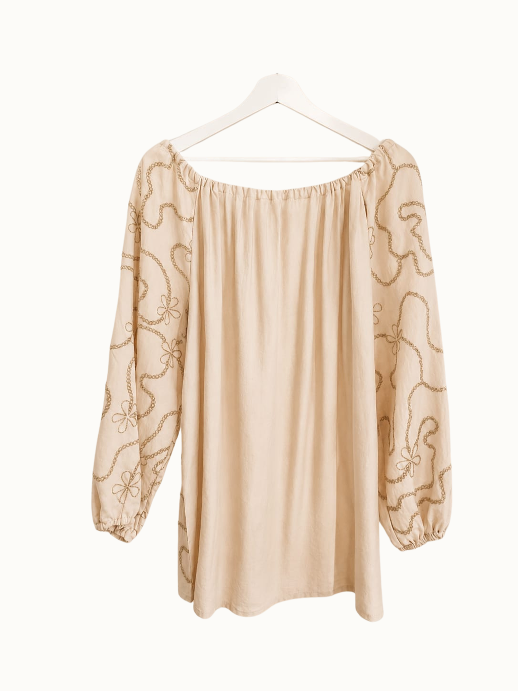 Blouse 3/4 mouwen - Goud/Beige