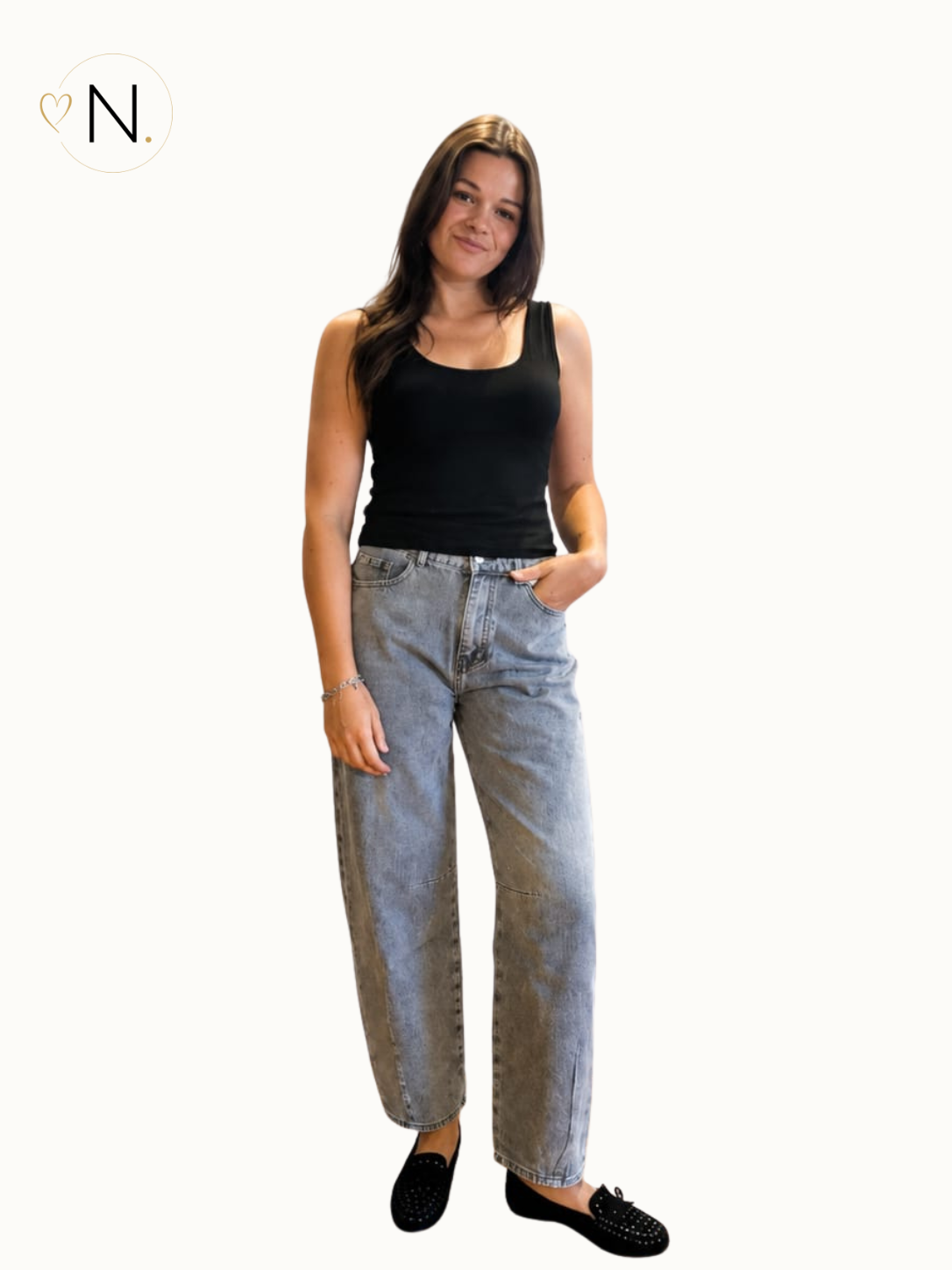 Jean balloon jeans - Grijs