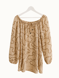 Blouse 3/4 mouwen - Goud/Beige