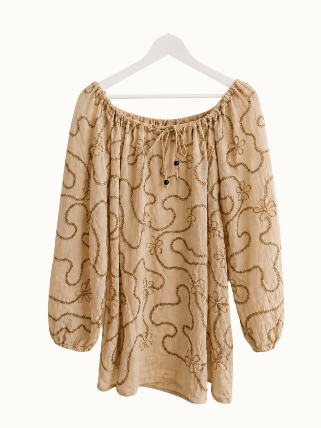 Blouse 3/4 mouwen - Goud/Beige