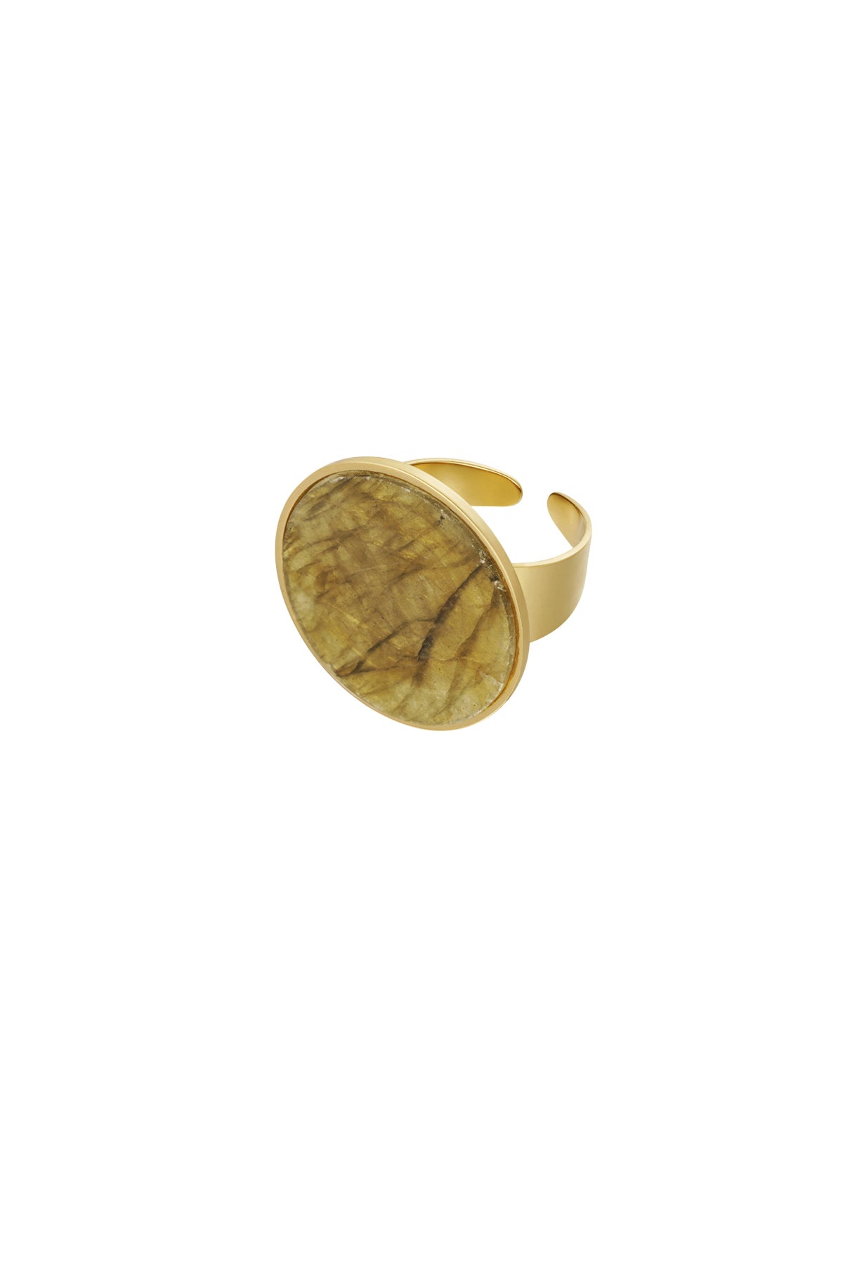 Ring ronde steen - Groen