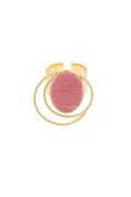 Ring steen met cirkels - Goud /Roze