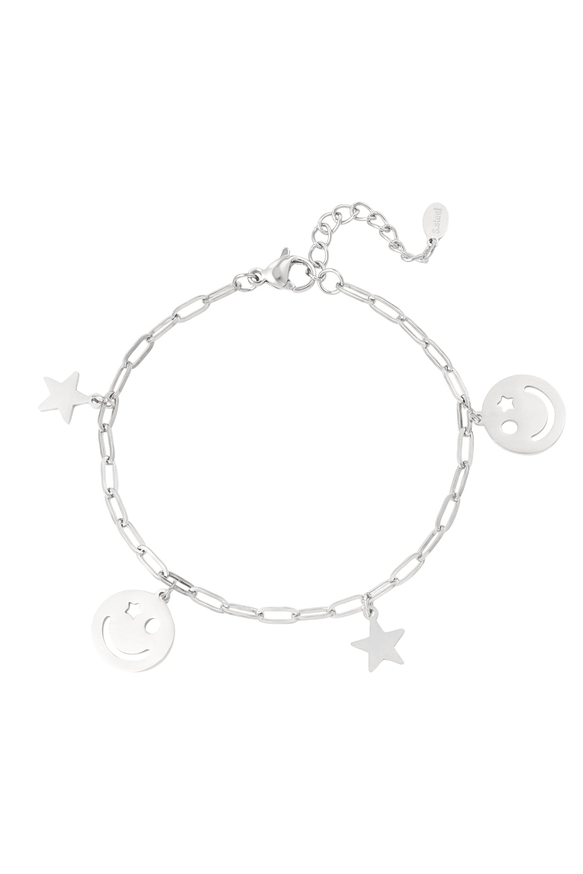 Bedelarmband Happy - Zilver