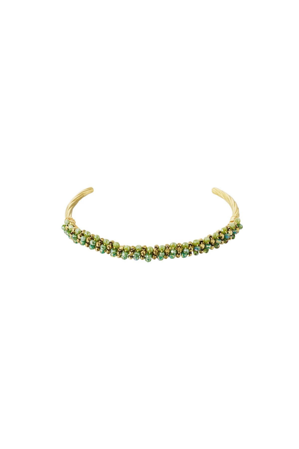 Open armband - Groen/goud