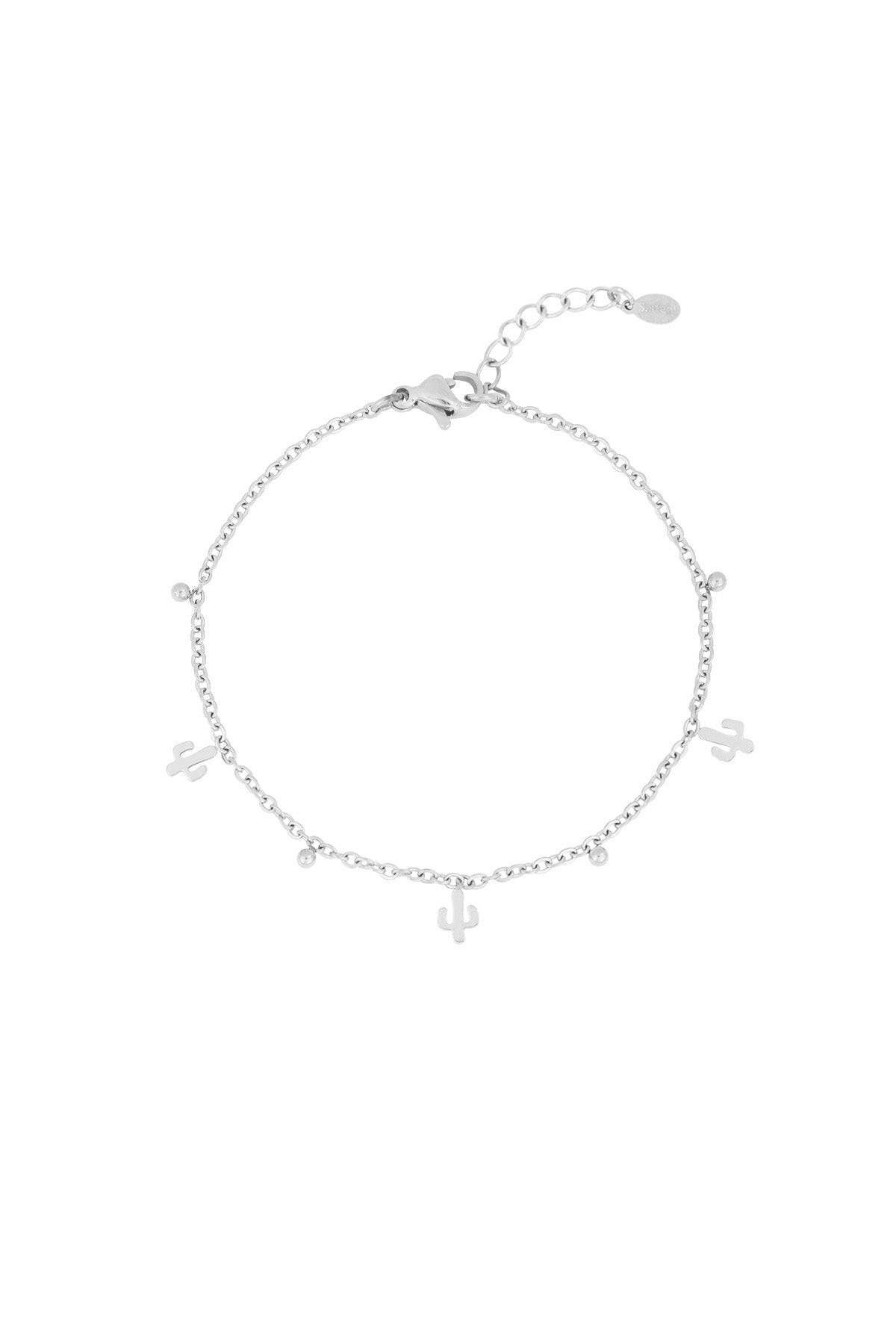 Armband met cactus - Zilver