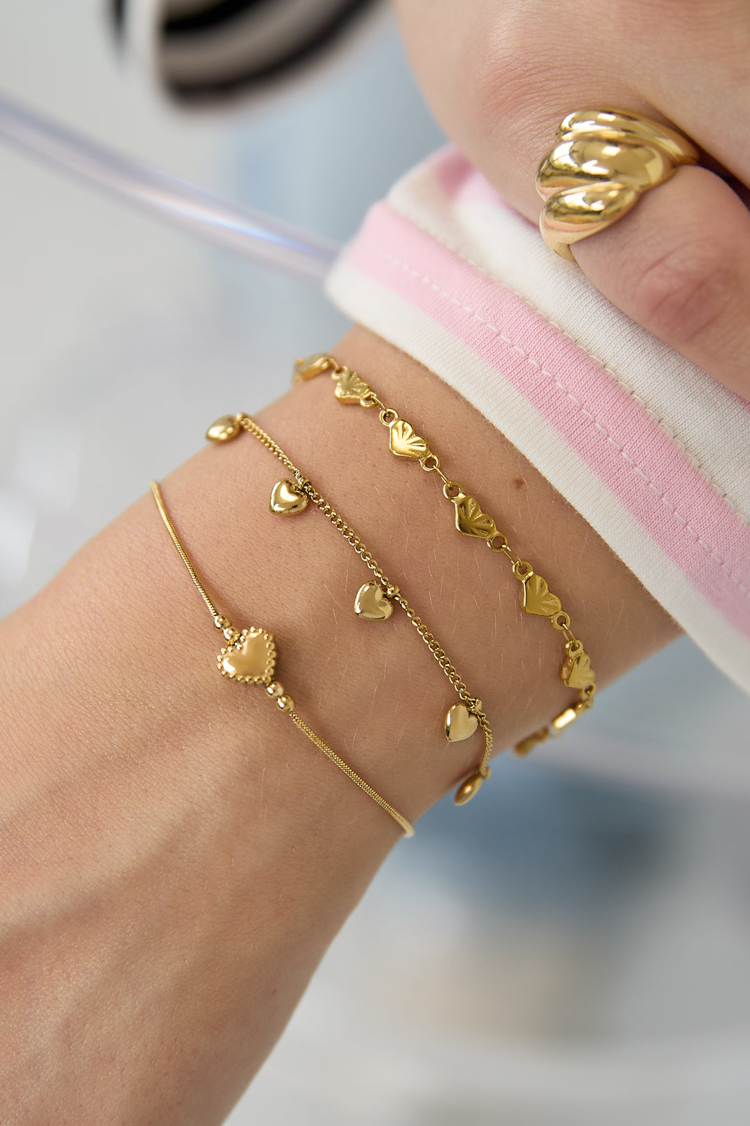 Armband hartje - Goud