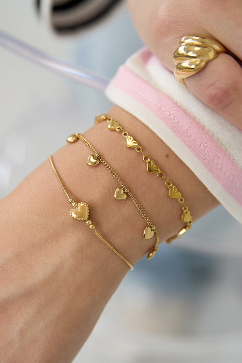 Armband hartje - Goud