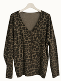 Zoë – Leopard Print Top / Chocolat