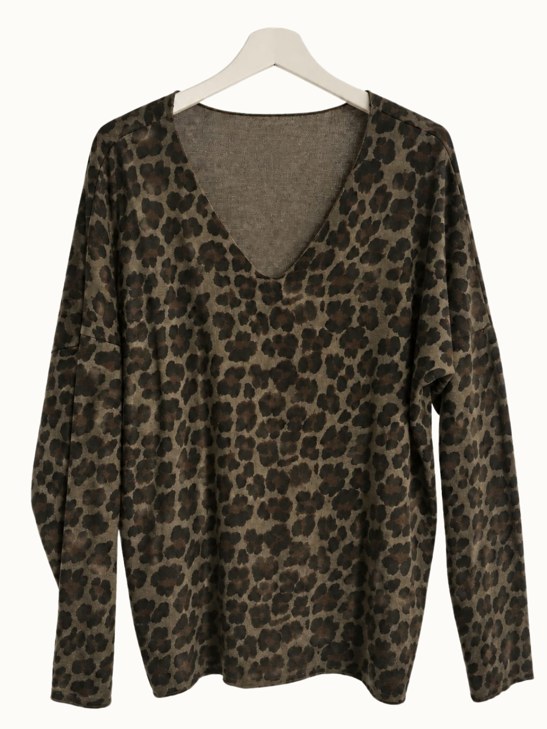 Zoë – Leopard Print Top / Chocolat