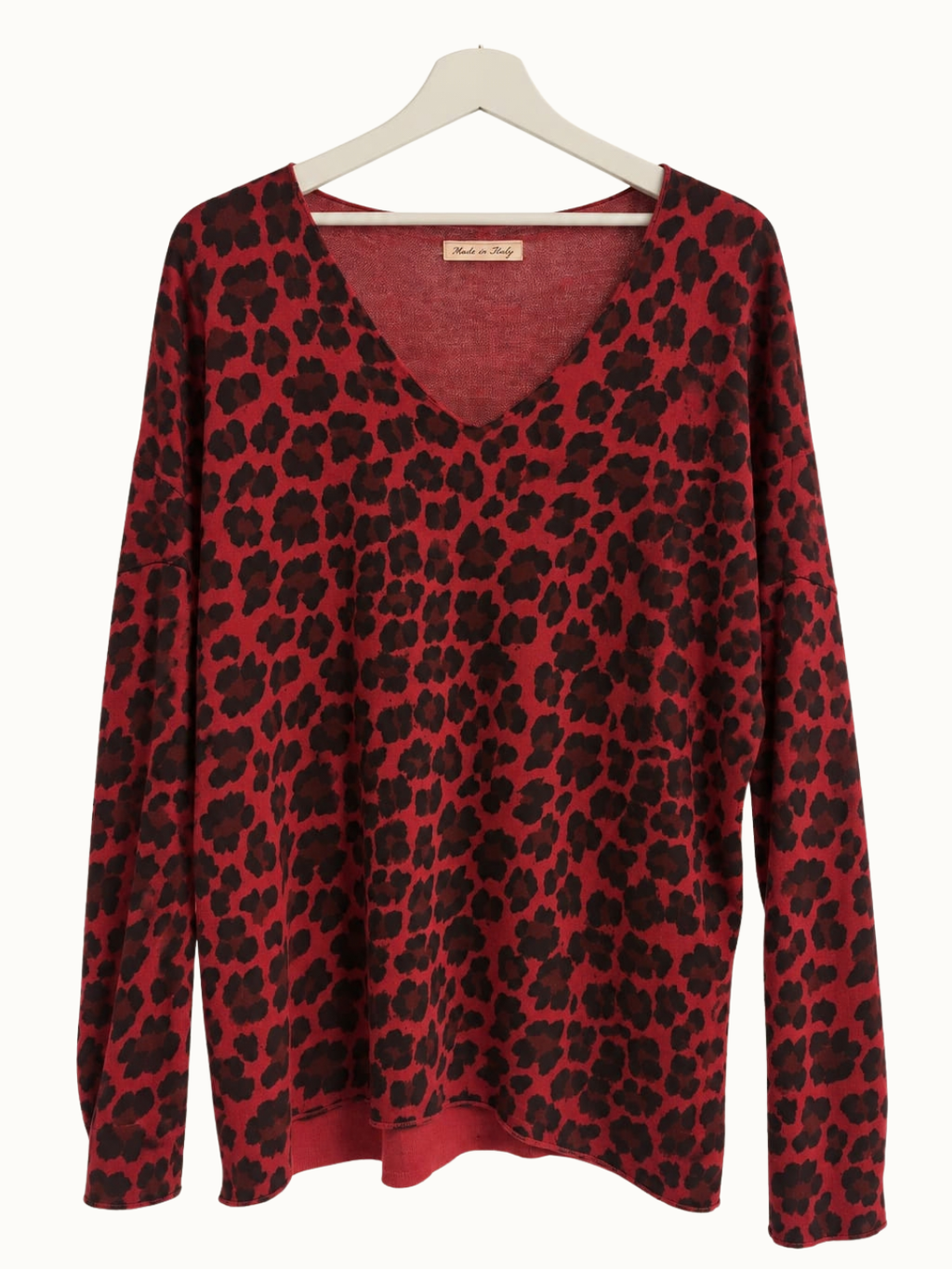 Zoë – Leopard Print Top / Bourgogne