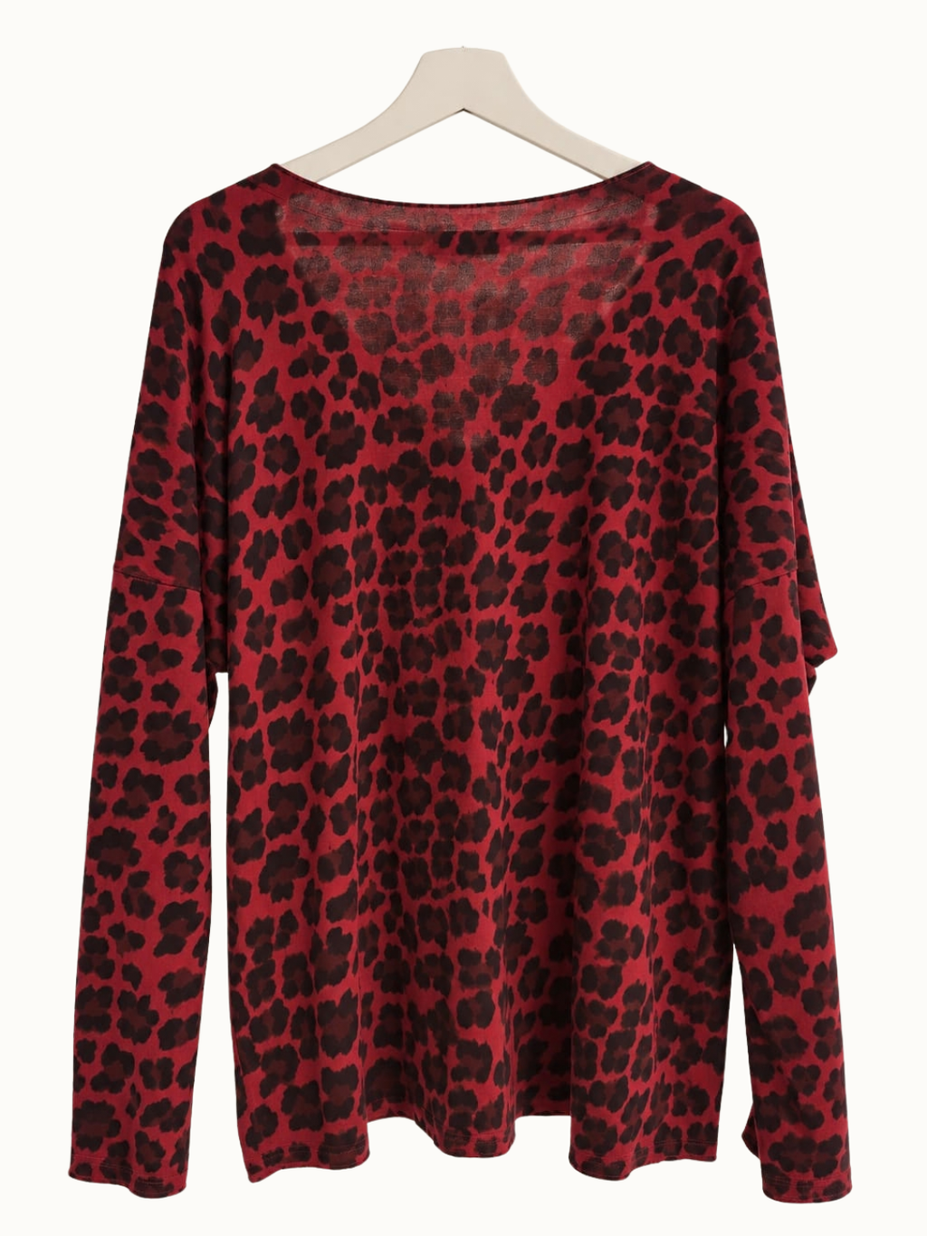 Zoë – Leopard Print Top / Bourgogne