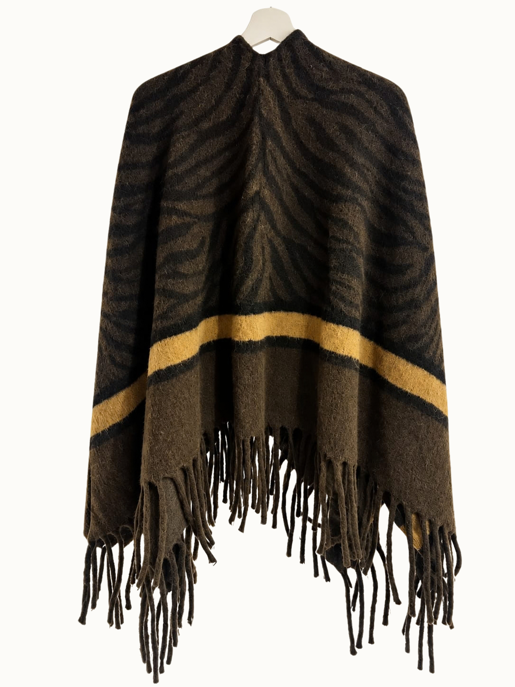 Plus fit - Luxe Poncho – Black & Camel