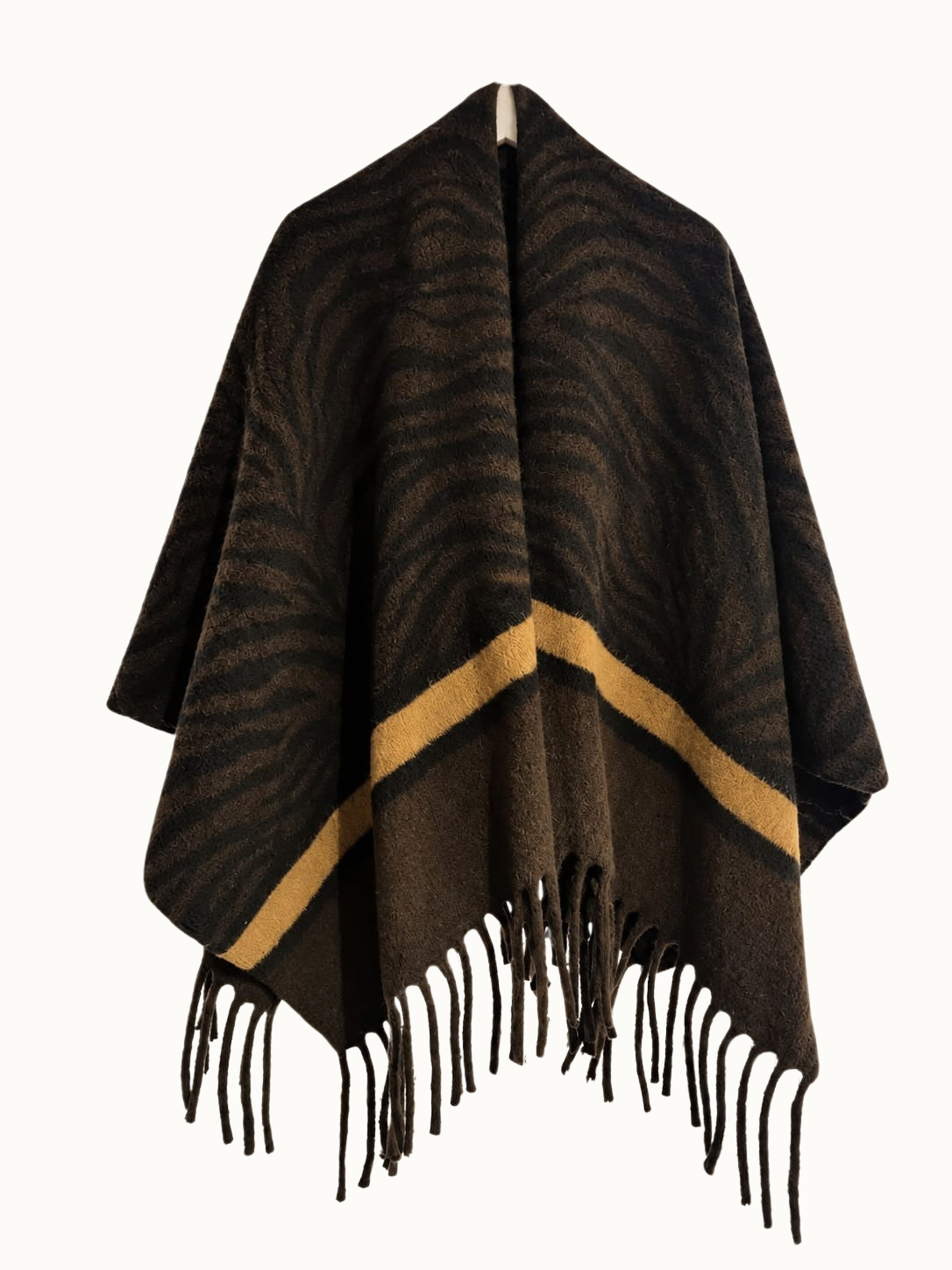 Plus fit - Luxe Poncho – Black & Camel