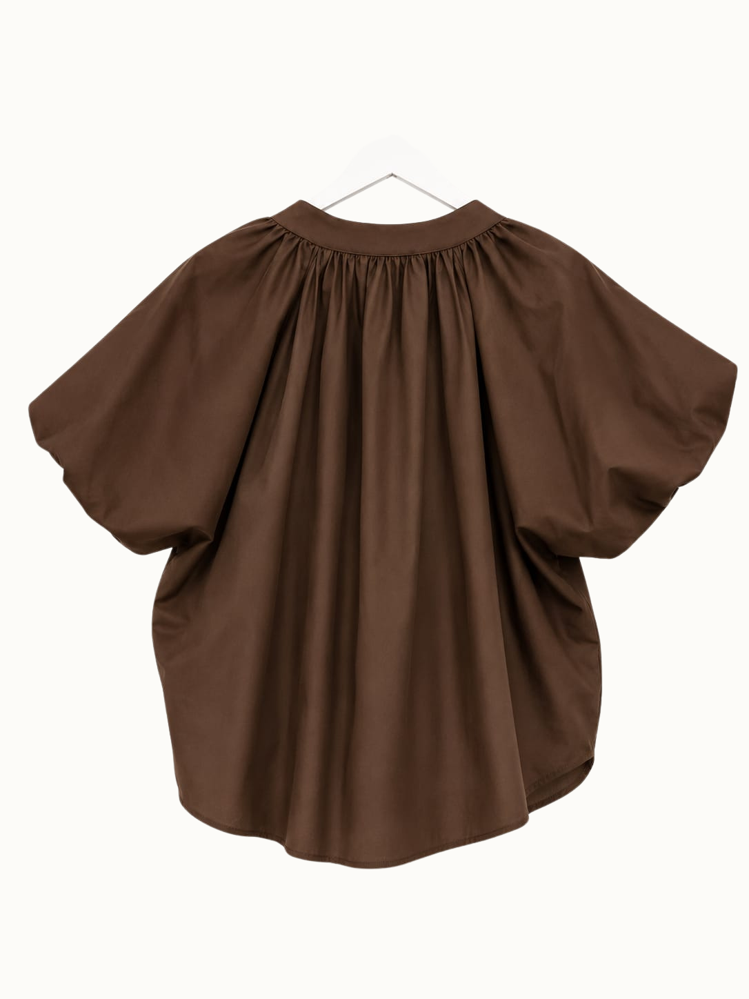 Blouse met pofmouwen - Bruin