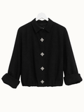 Blouse met chique knoop - Zwart