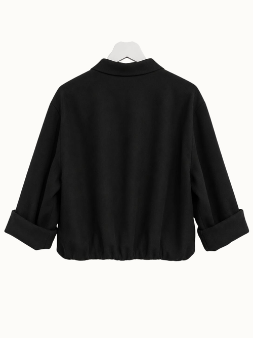 Blouse met chique knoop - Zwart