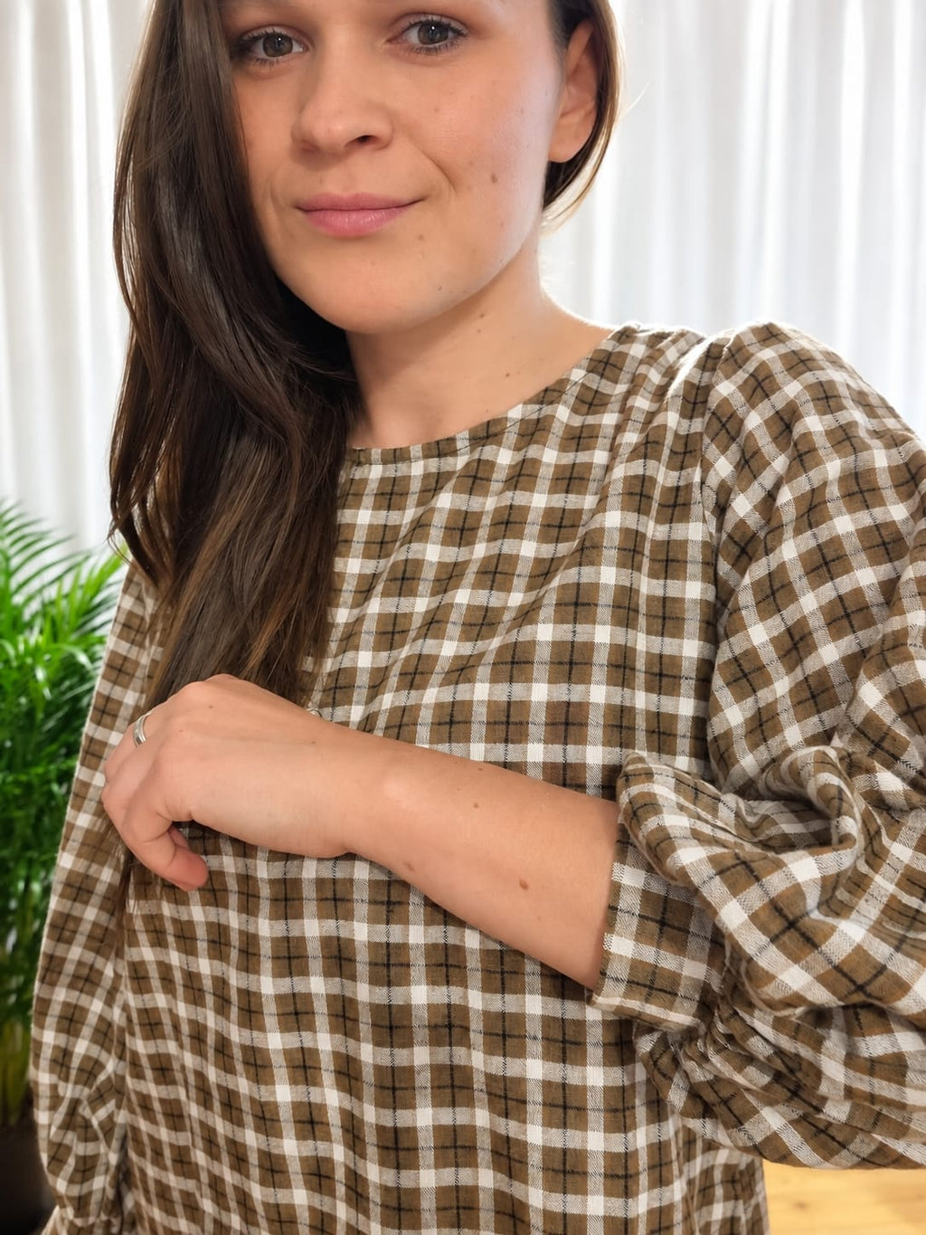 The Check Blouse - Beige
