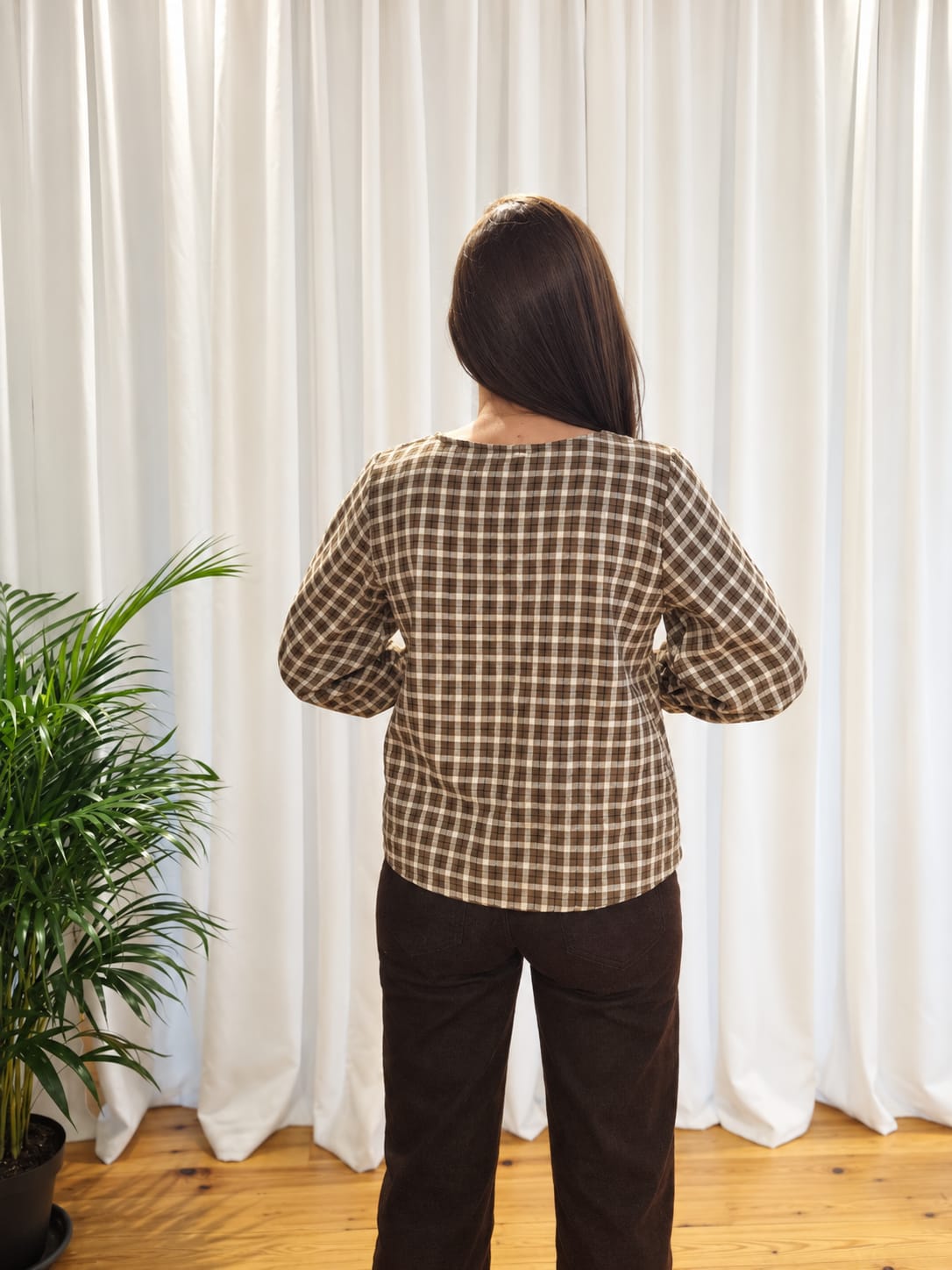 The Check Blouse - Beige