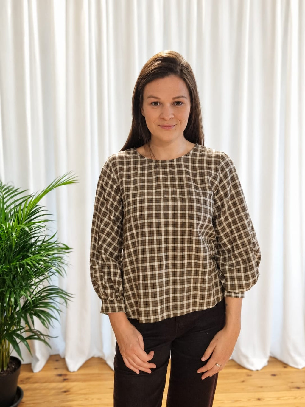 The Check Blouse - Beige