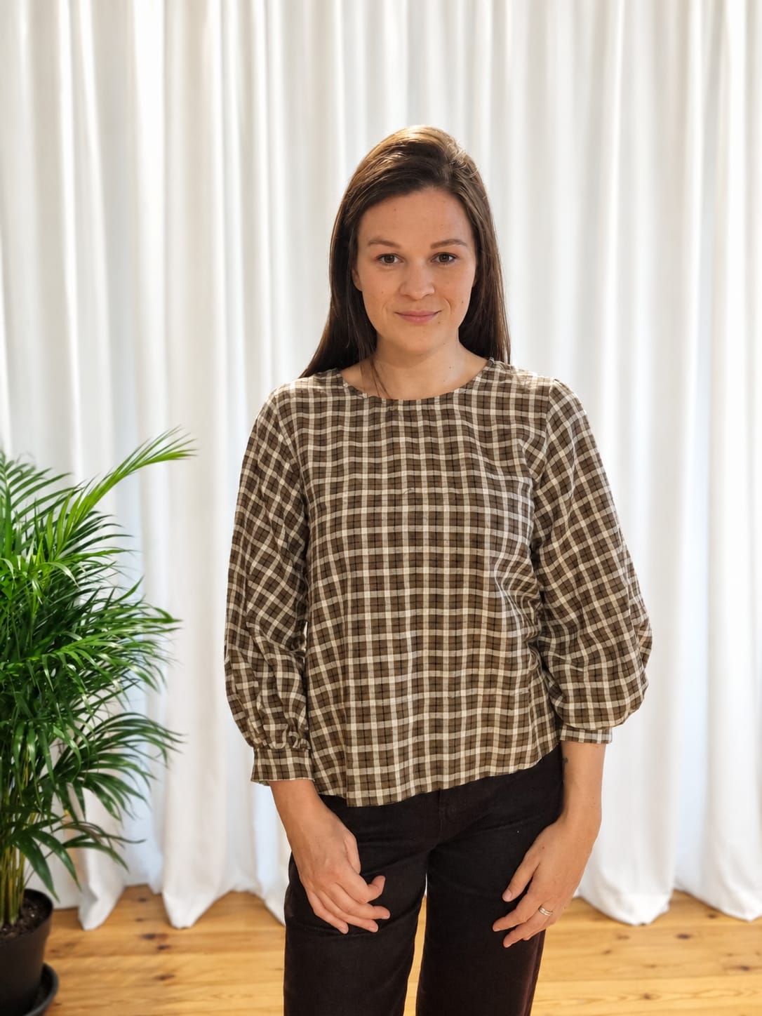 The Check Blouse - Beige