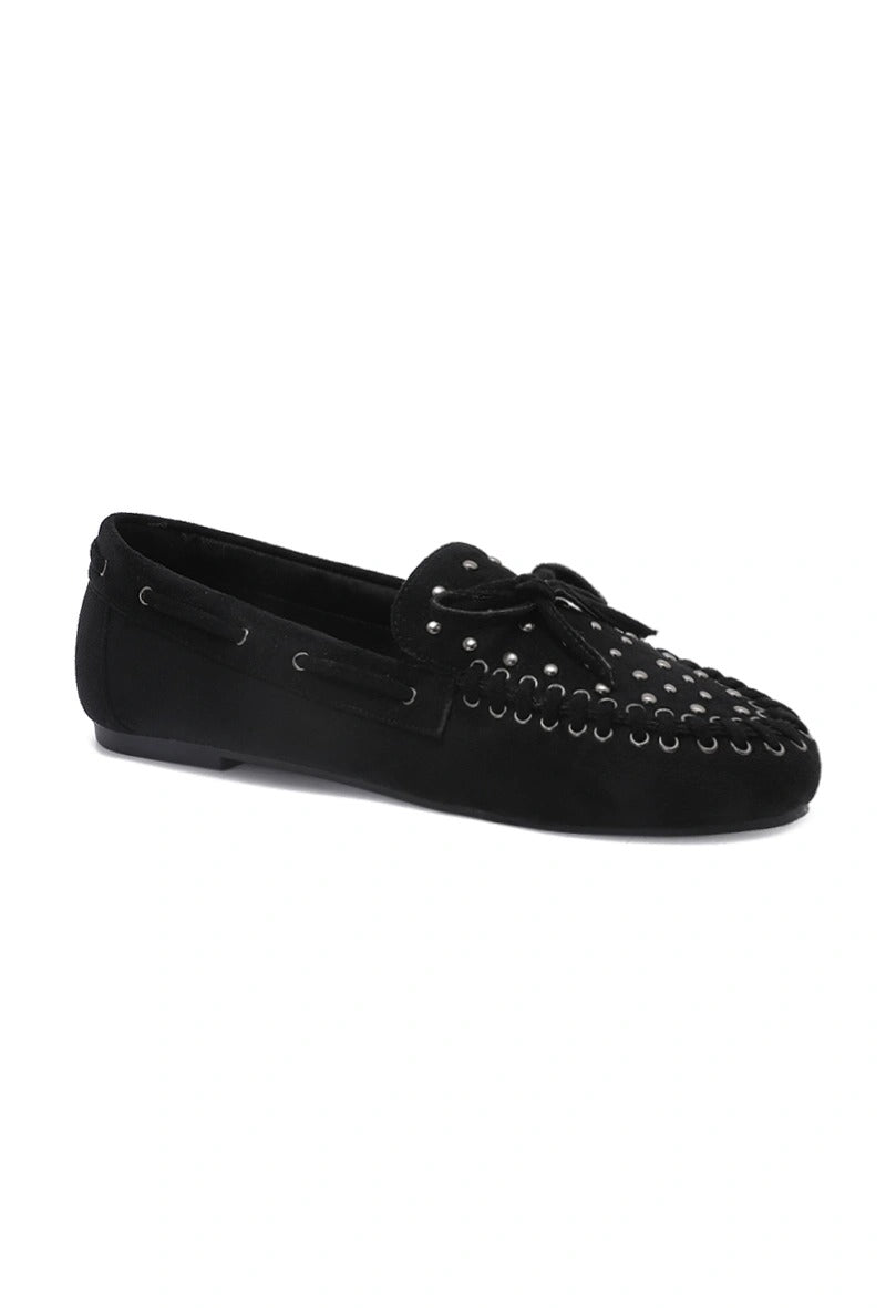 Loafers met studs en strik